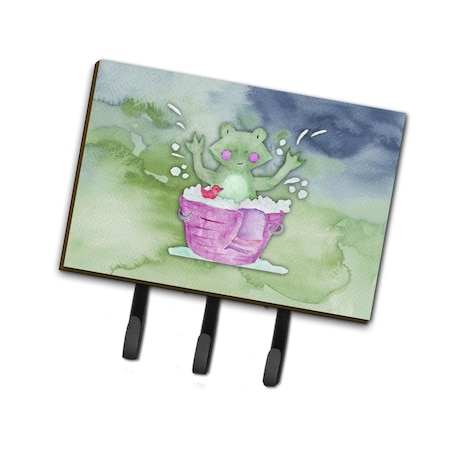 Jensendistributionservices Frog Bathing Watercolor Leash or Key Holder MI1714397